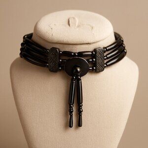 Sophisticated Black Beaded Necklace